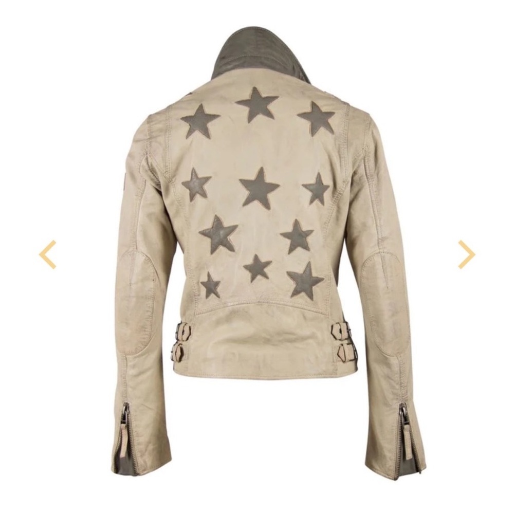Free People X Mauritius Christy Star Rainbow leather moto jacket Small 6 Bomber - Picture 6 of 10